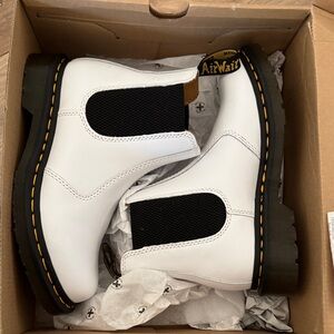 Dr. Martens White and Black Chelsea Boots